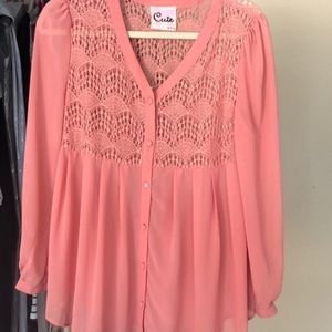 Daisy Shoppe Sheer Lace Blouse